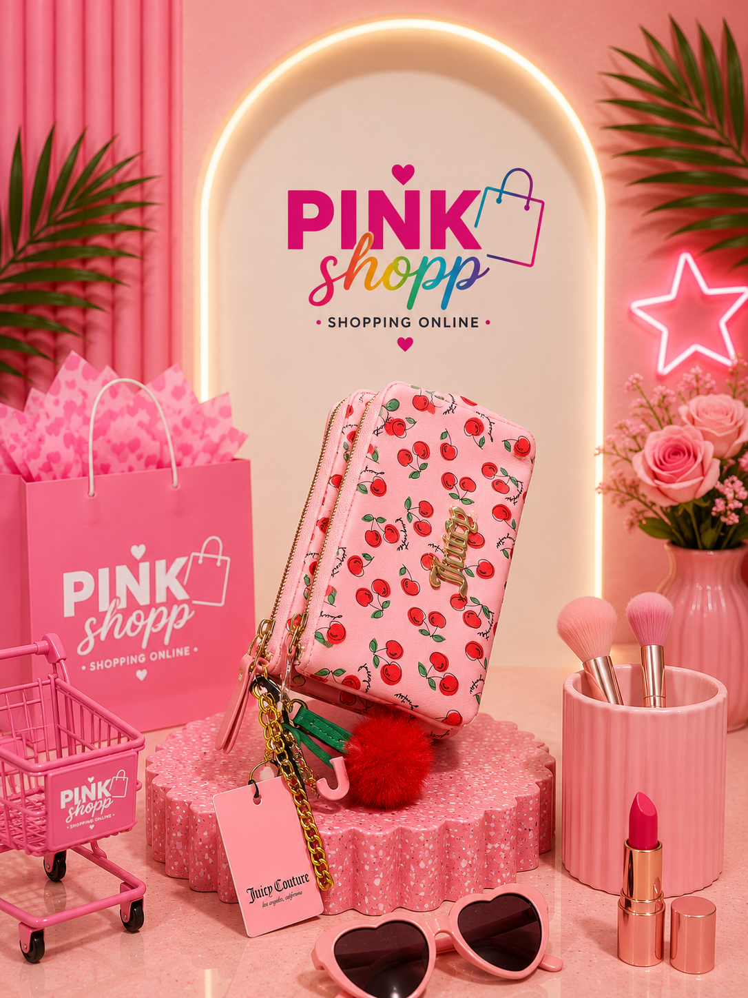 MUÑEQUERA CEREZA ROSA