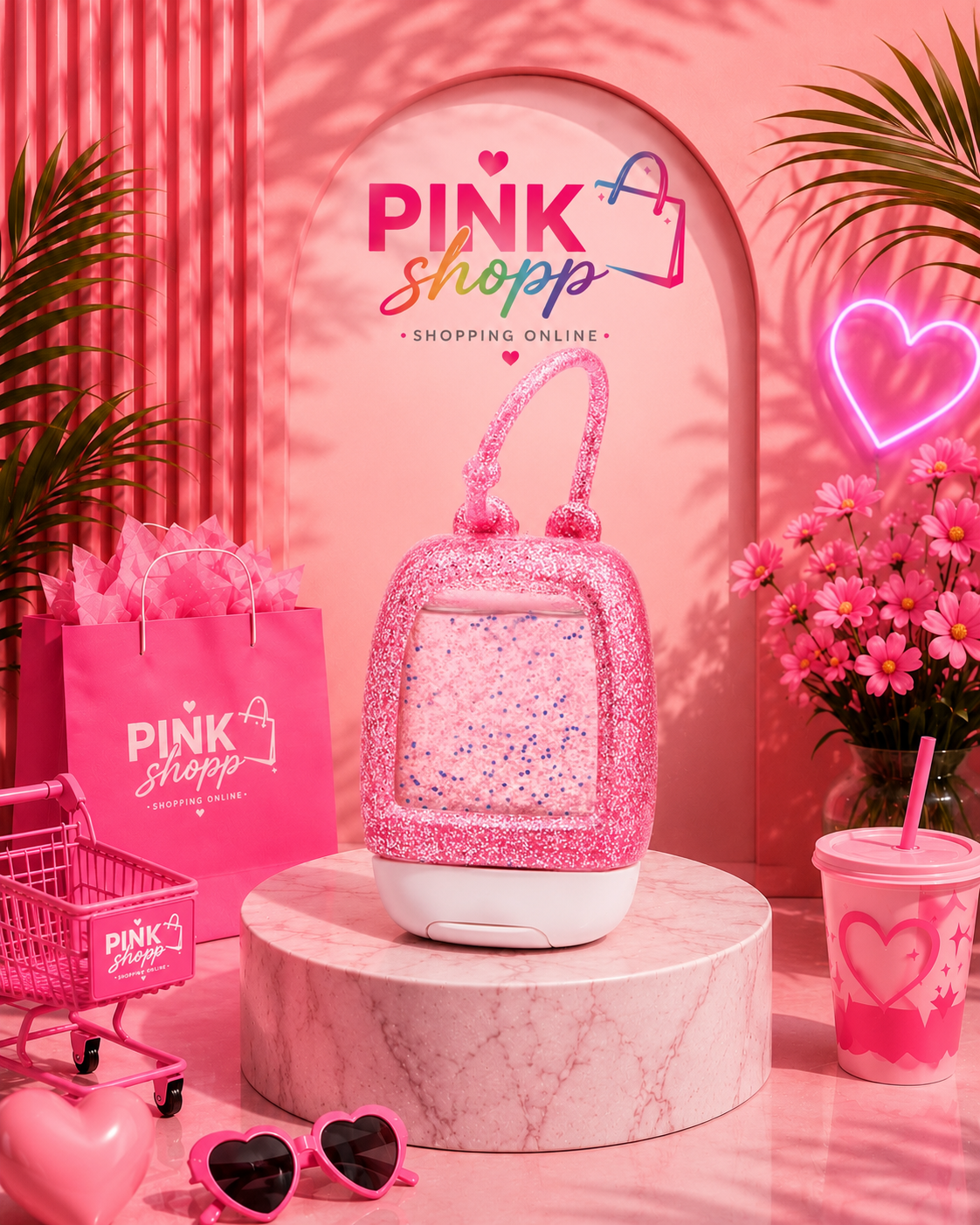 HOLDER ROSA GLITTER
